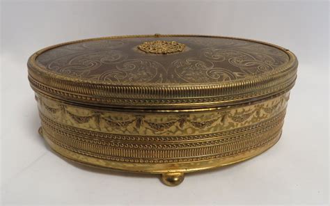 Metal Footed Jewelry Box 